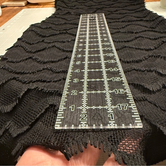 Guess Black Gatsby Lacey Fringe Bodycon Mini Dress with Scalloped Hem - Picture 10 of 11